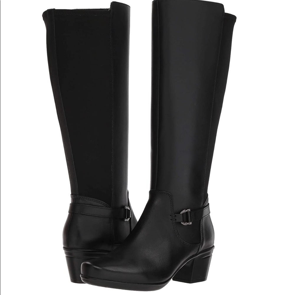 Clarks Emslie March Knee High Boots Black Size 7M